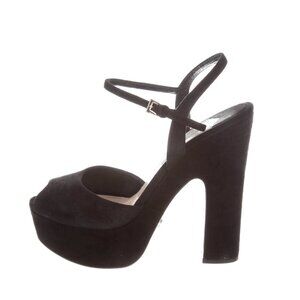 Prada suede platform heels sandals size 37 excellent condition
